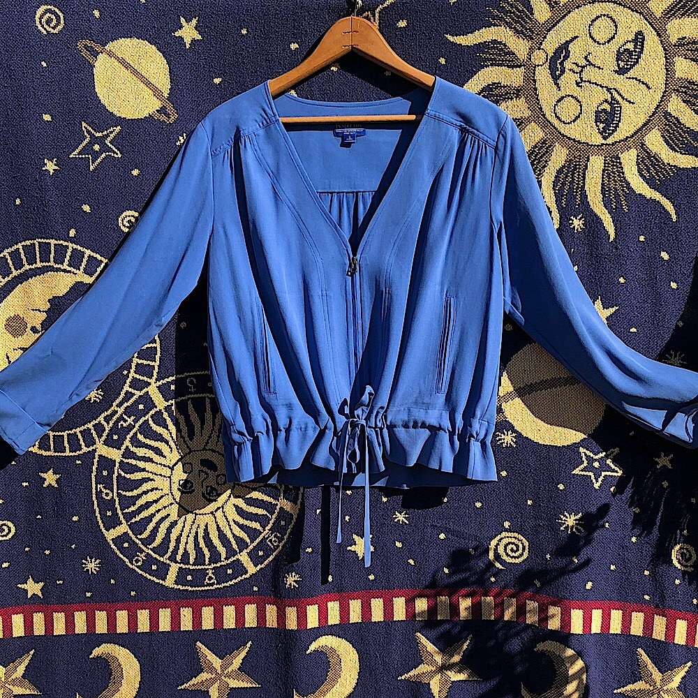PENDLETON Periwinkle Zippered Blazer Blouse